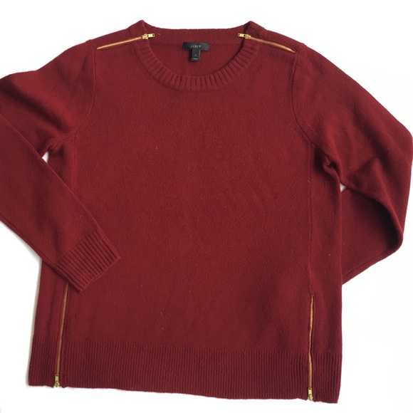 NWOT J.Crew Crewneck Sweater w/ Zipper Details - Picture 3 of 8